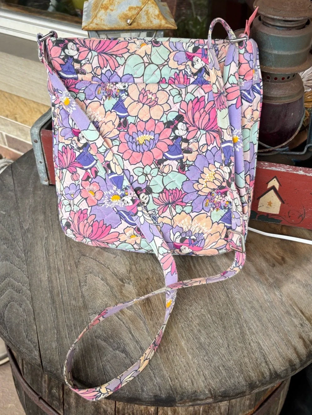 Vera Bradley x Disney Triple Zip Hipster Crossbody Bag Minnie’s Garden Party